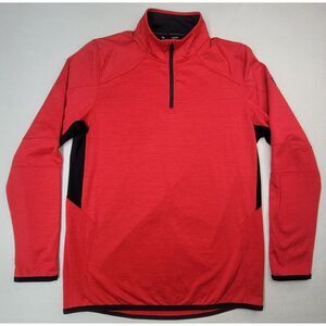 Under Armour Pullover Mens XL Coldgear Reactor Fitted 1/4 Zip‎ Red Black Jacket